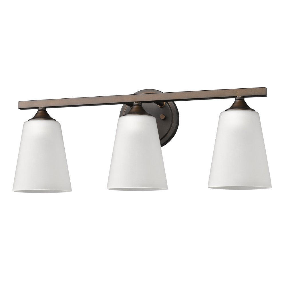 Three Light Bronze Vanity Wall Light