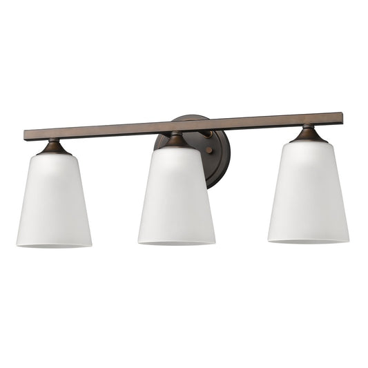 Three Light Bronze Vanity Wall Light