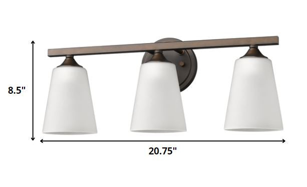 Three Light Bronze Vanity Wall Light