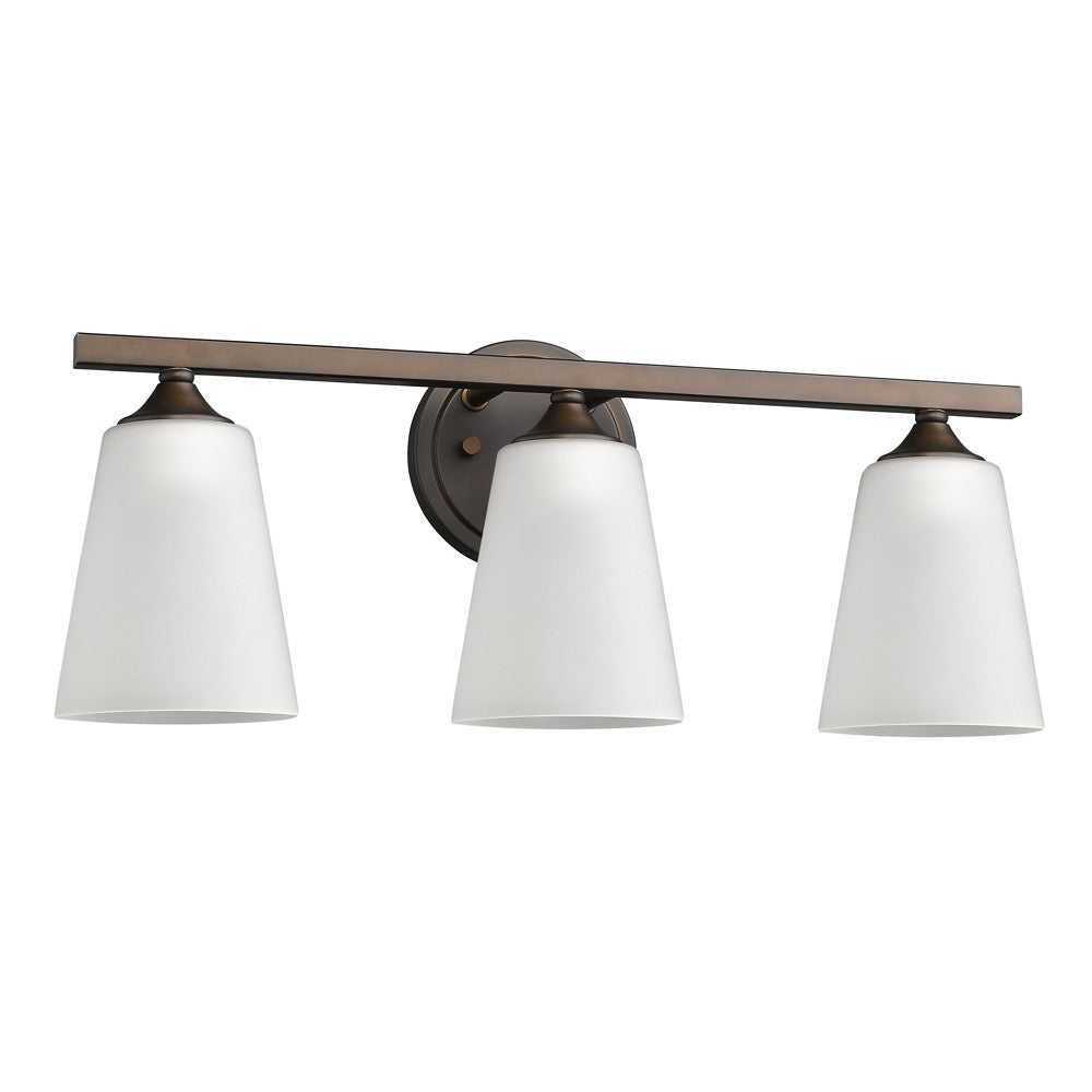 Three Light Bronze Vanity Wall Light