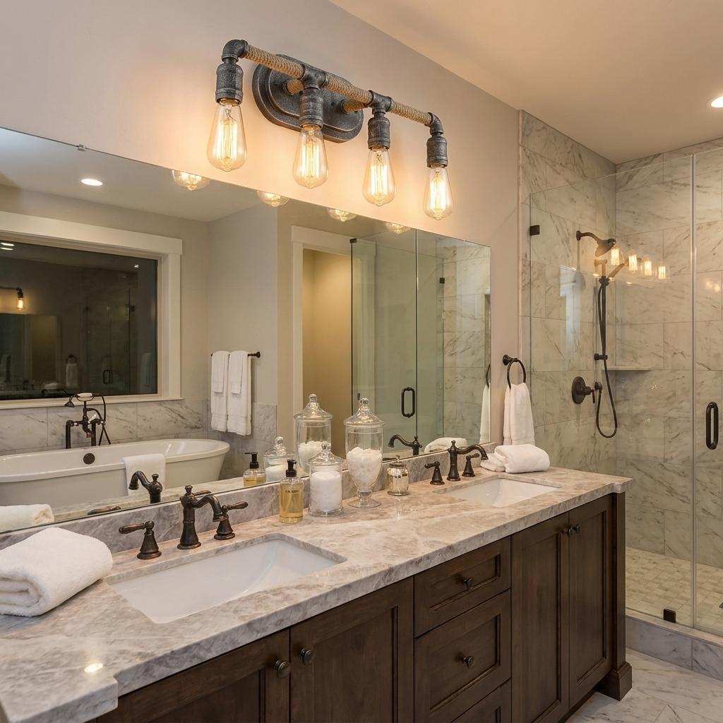 Grayson 5-Light Antique Gray Vanity
