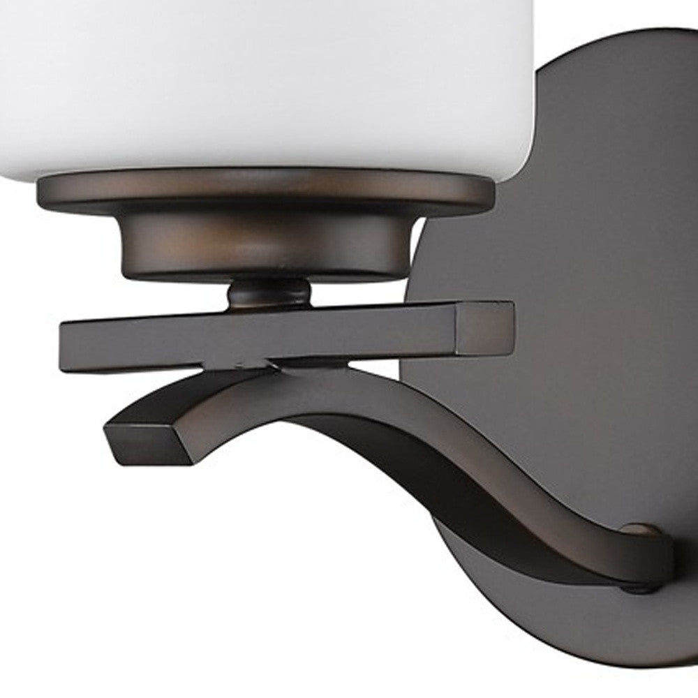 One Light Bronze & Glass Wall Sconce