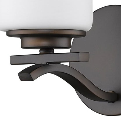 One Light Bronze & Glass Wall Sconce