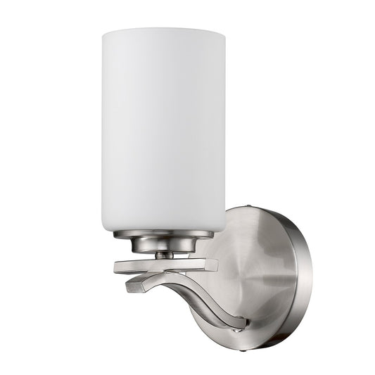 One Light Silver & Glass Wall Sconce