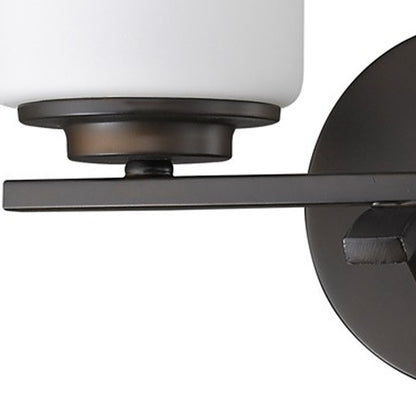 Two Light Bronze & Glass Wall Sconce