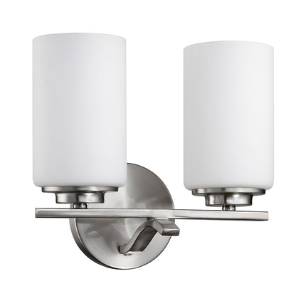 Two Light Silver & Glass Wall Sconce