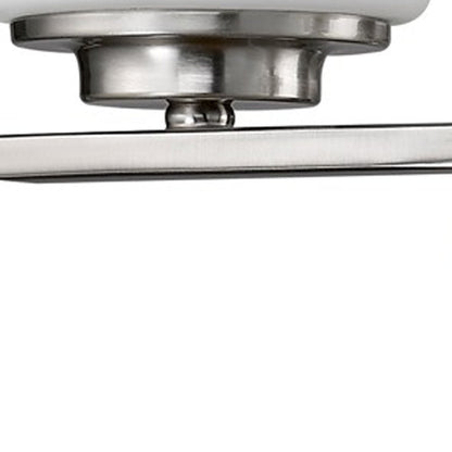 Two Light Silver & Glass Wall Sconce