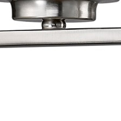 Two Light Silver & Glass Wall Sconce