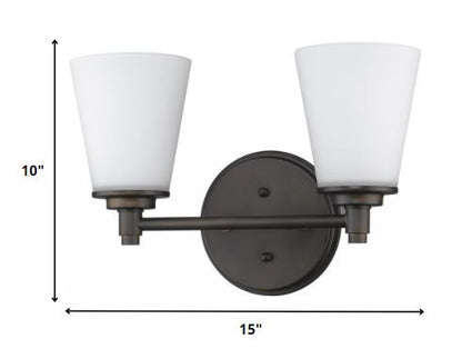 Two Light Bronze Wall Light