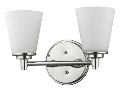 Two Light Silver Wall Light