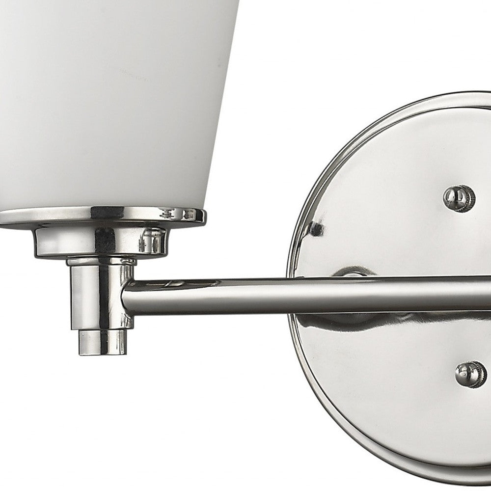 Two Light Silver Wall Light