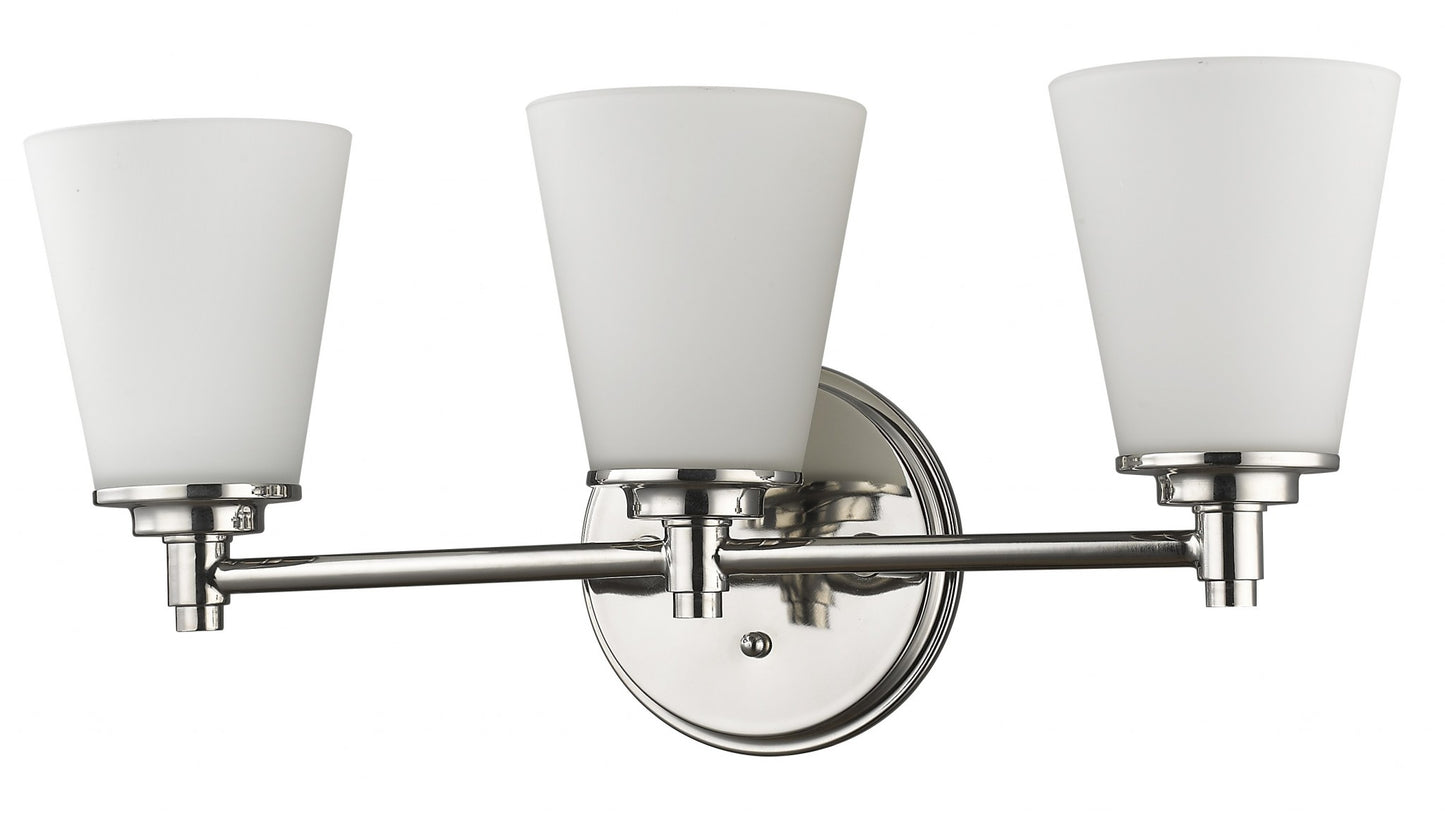 Three Light Silver Wall Light