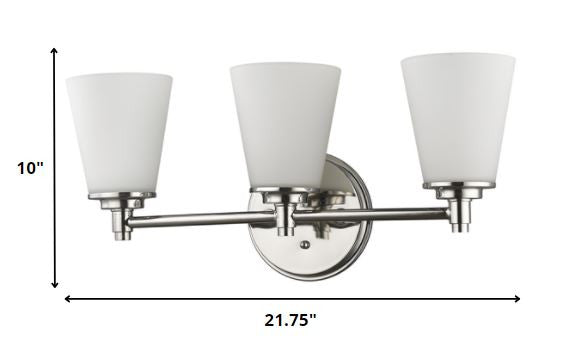 Three Light Silver Wall Light