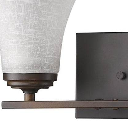 Two Light Bronze Wall Light w/ Tapered Glass Shade