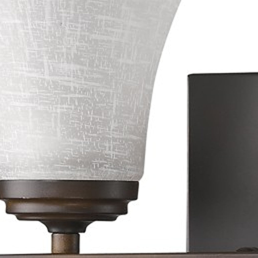 Two Light Bronze Wall Light w/ Tapered Glass Shade