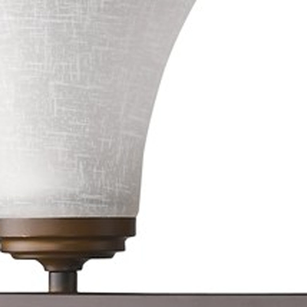 Three Light Bronze Wall Light w/ Tapered Glass Shade