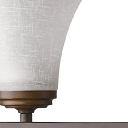 Three Light Bronze Wall Light w/ Tapered Glass Shade