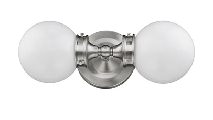 Two Light Silver Wall Sconce