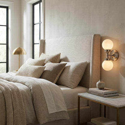 Two Light Silver Wall Sconce