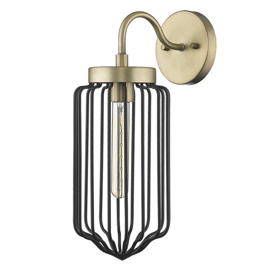 Gold & Black Cage Wall Sconce
