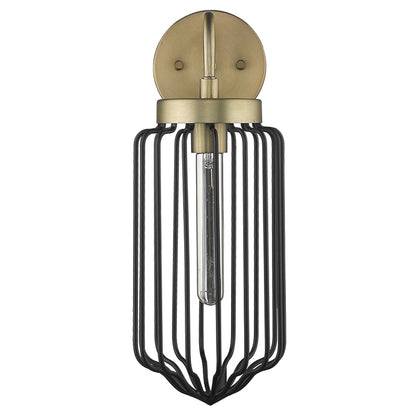 Gold & Black Cage Wall Sconce