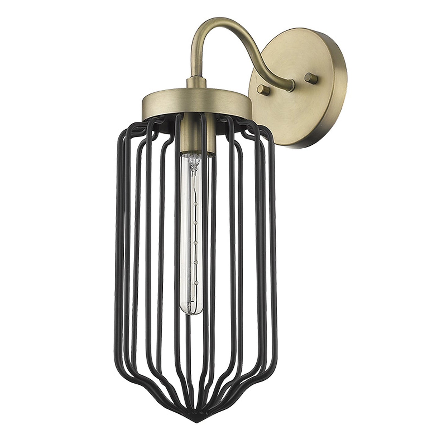Gold & Black Cage Wall Sconce