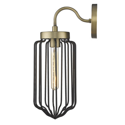 Gold & Black Cage Wall Sconce