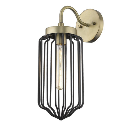 Gold & Black Cage Wall Sconce