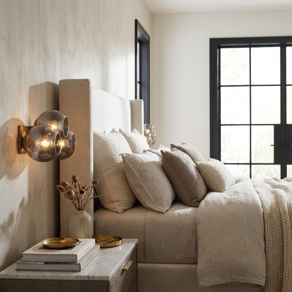 Lunette 4-Light Aged Brass Sconce
