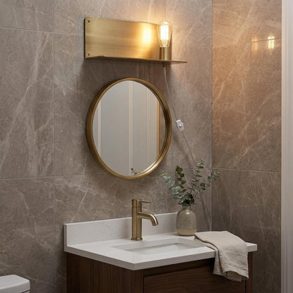 Dull Gold Shelf Wall Light
