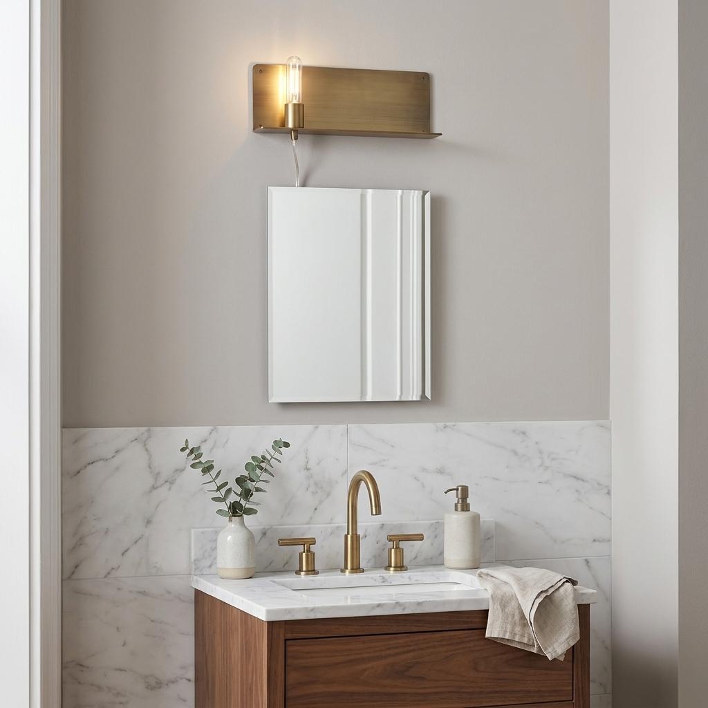 XL Dull Gold Shelf Wall Light