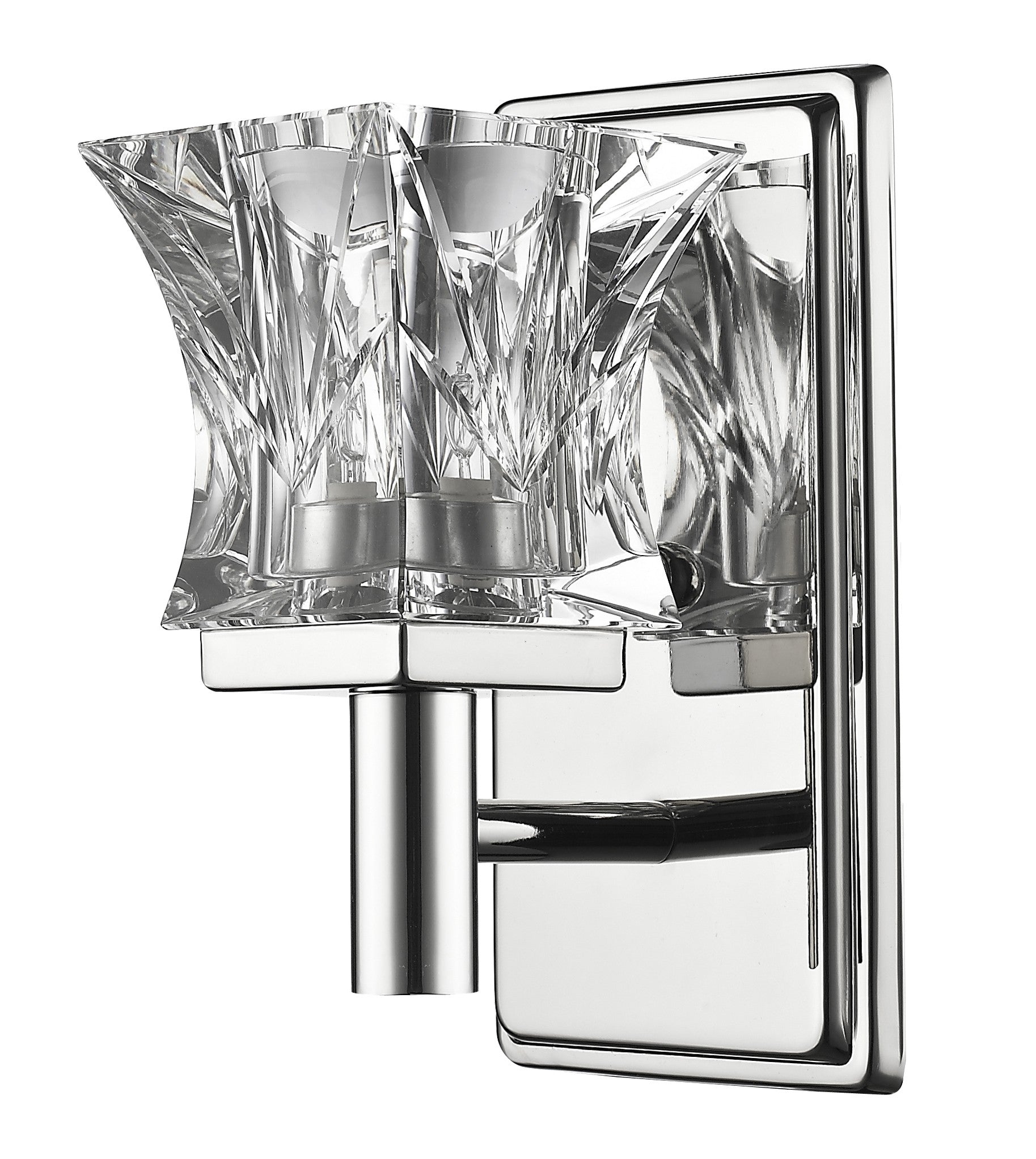 Arabella 1-Light Nickel Sconce w/ Pressed Crystal Shade