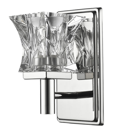Arabella 1-Light Nickel Sconce w/ Pressed Crystal Shade
