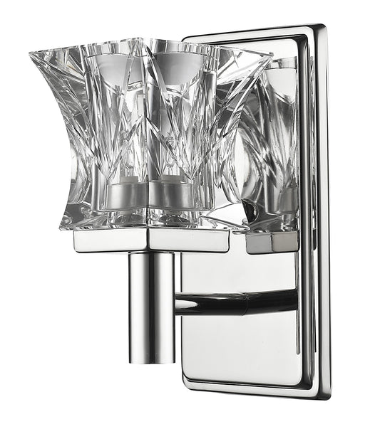 Arabella 1-Light Nickel Sconce w/ Pressed Crystal Shade