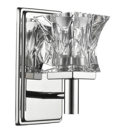 Arabella 1-Light Nickel Sconce w/ Pressed Crystal Shade
