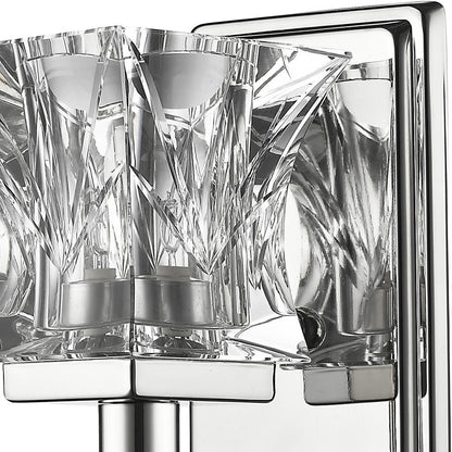 Arabella 1-Light Nickel Sconce w/ Pressed Crystal Shade