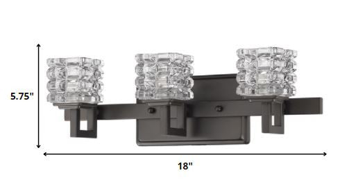 Coralie 3-Light Oil-Rubbed Bronze Sconce w/ Pressed Crystal Shades