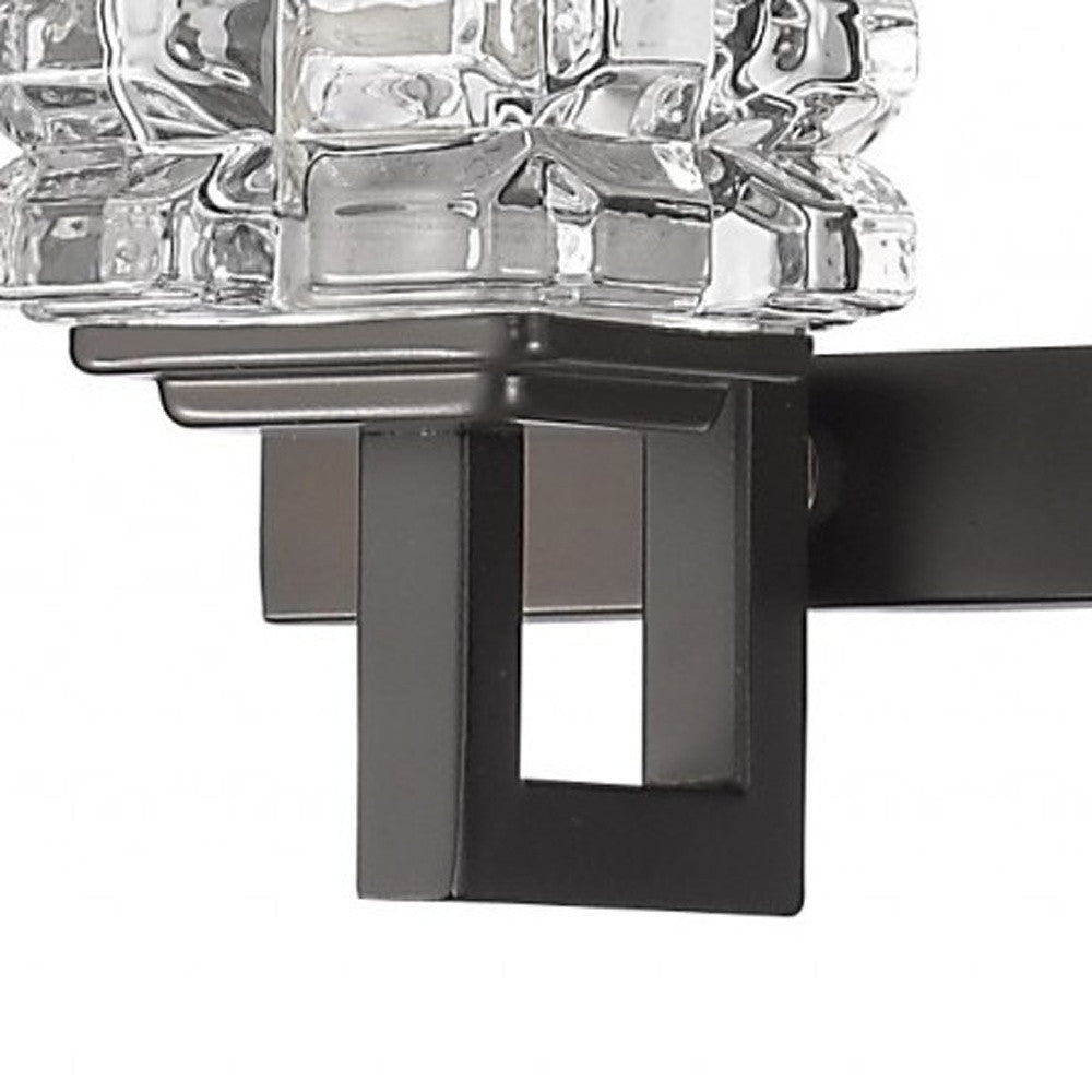 Coralie 3-Light Oil-Rubbed Bronze Sconce w/ Pressed Crystal Shades