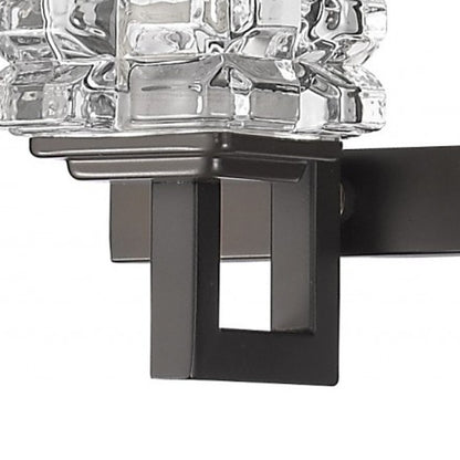 Coralie 3-Light Oil-Rubbed Bronze Sconce w/ Pressed Crystal Shades