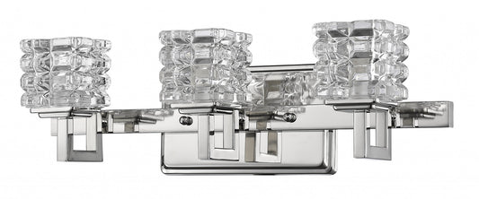 Coralie 3-Light Nickel Sconce w/ Pressed Crystal Shades