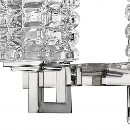 Coralie 3-Light Nickel Sconce w/ Pressed Crystal Shades