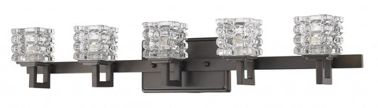 Coralie 5-Light Oil-Rubbed Bronze Sconce w/ Pressed Crystal Shades