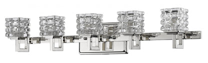 Coralie 5-Light Nickel Sconce w/ Pressed Crystal Shades