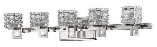Coralie 5-Light Nickel Sconce w/ Pressed Crystal Shades