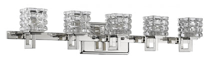 Coralie 5-Light Nickel Sconce w/ Pressed Crystal Shades