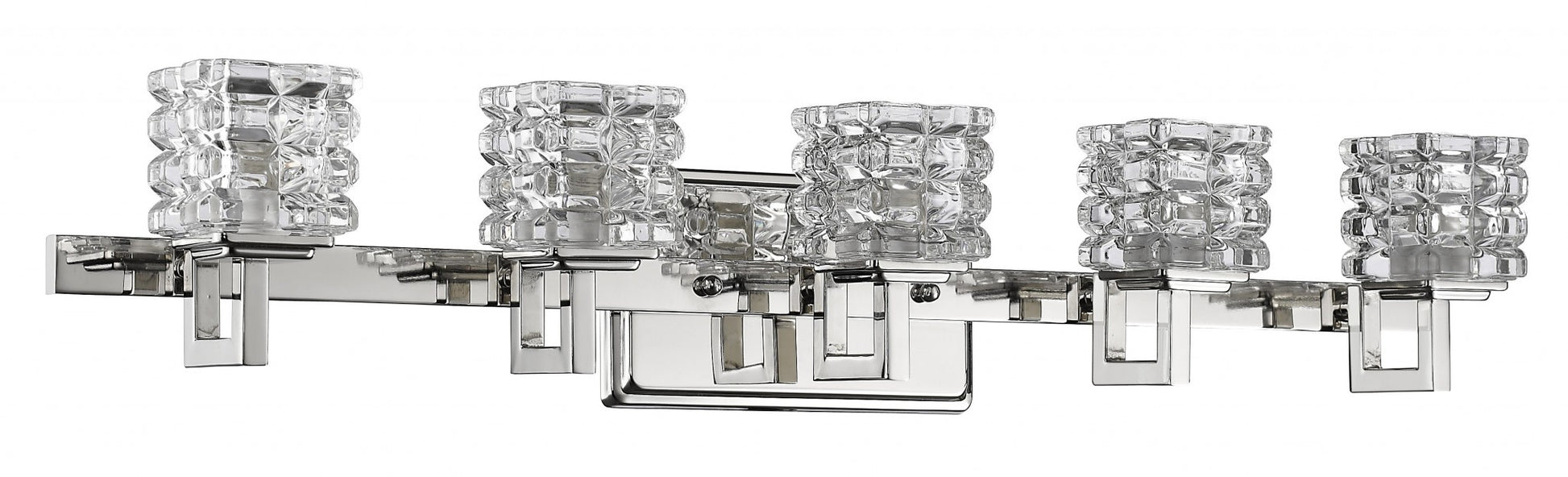 Coralie 5-Light Nickel Sconce w/ Pressed Crystal Shades