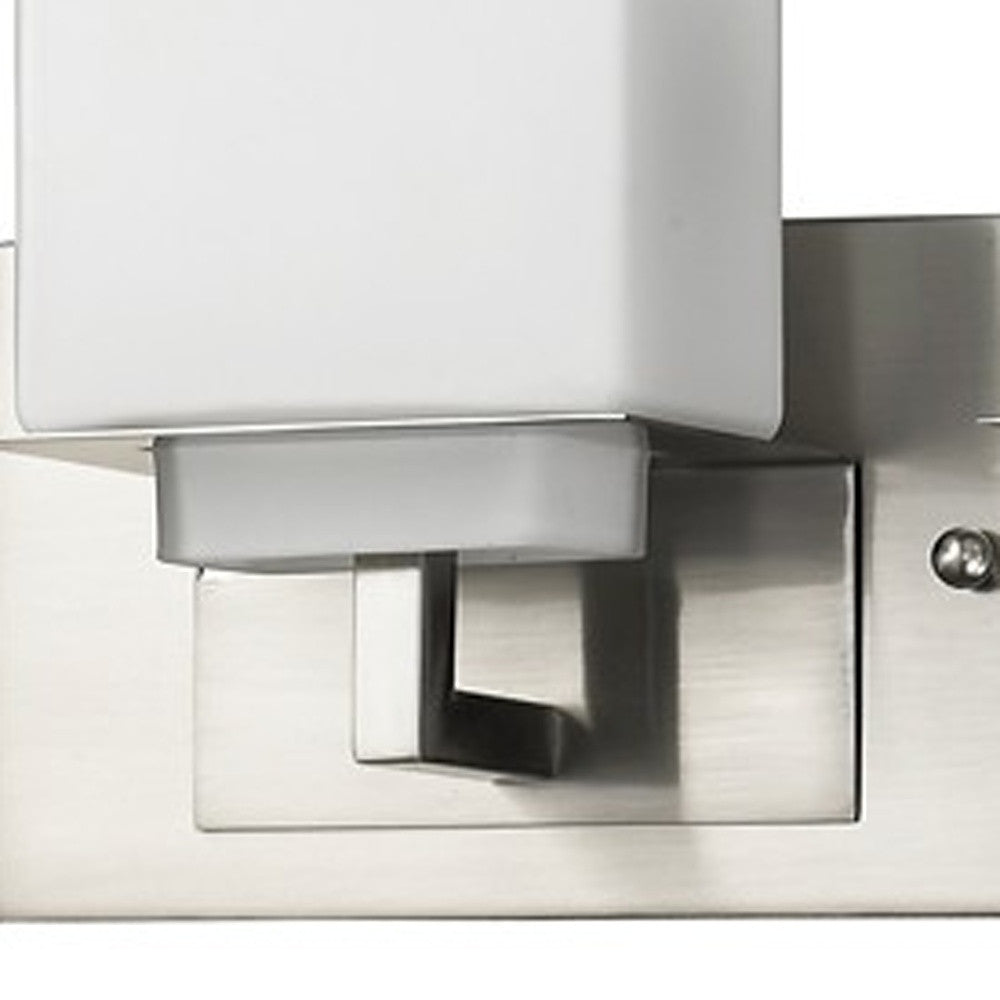 Rampart 3-Light Satin Nickel Vanity Light w/ Etched Glass Shades