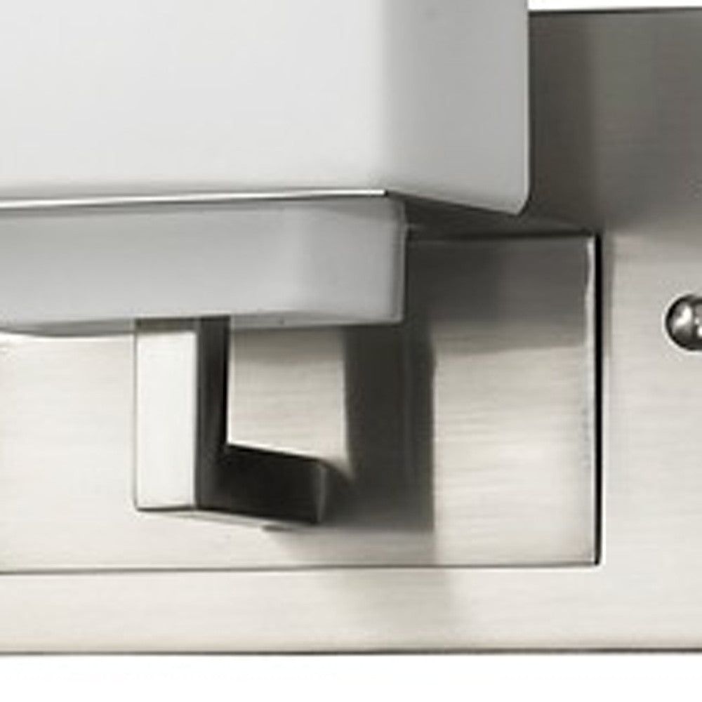 Rampart 3-Light Satin Nickel Vanity Light w/ Etched Glass Shades