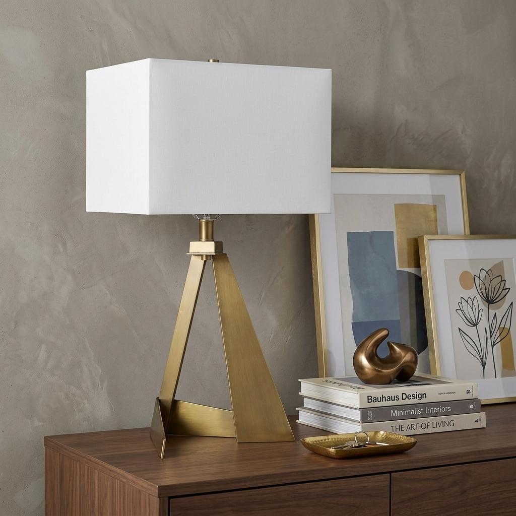 Brass Table Lamp w/ Shade
