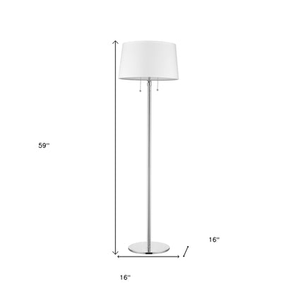 Chrome Floor Lamp w/ Shade